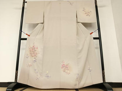 平和屋着物●訪問着 作家物 草花文 暈し染め 正絹 逸品 AAAY0049zg
