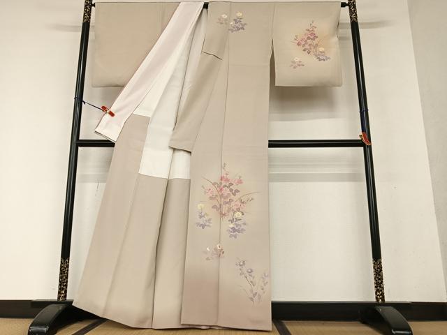 平和屋着物●訪問着 作家物 草花文 暈し染め 正絹 逸品 AAAY0049zg