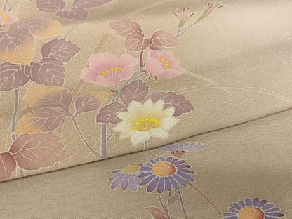 平和屋着物●訪問着 作家物 草花文 暈し染め 正絹 逸品 AAAY0049zg