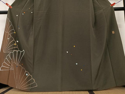 平和屋着物●訪問着 作家物 舞扇文 金彩 正絹 逸品 AAAY0051zg