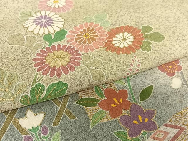 平和屋着物●京友禅の第一人者 松井青々 訪問着 花籬文 暈し染め 金彩 正絹 逸品 AAAY0056zg