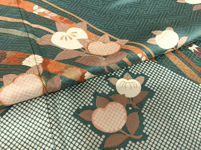 平和屋着物●十日町老舗ブランド 吉澤友禅 吾妻徳穂 訪問着 駒刺繍 橘 金彩 正絹 逸品 AAAY0065zg