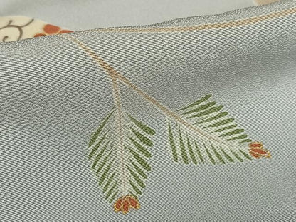 平和屋着物●訪問着 刺繍 草花間道 金彩 正絹 逸品 AAAY0072zg