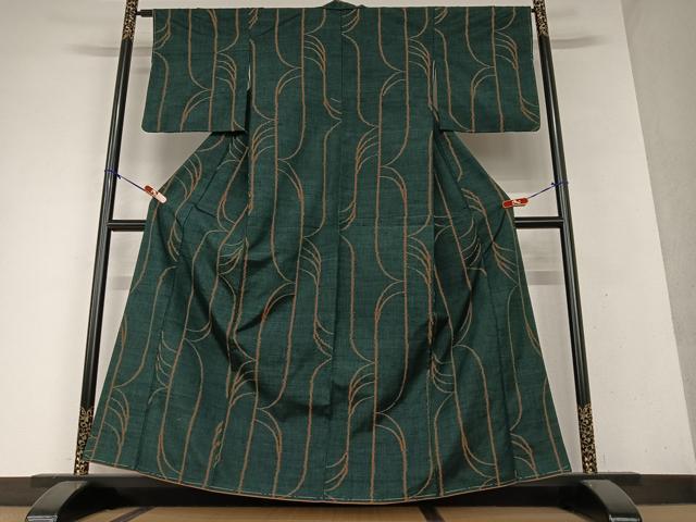 平和屋着物●上質な紬 変わり縞 正絹 逸品 未使用 AAAY0087zg