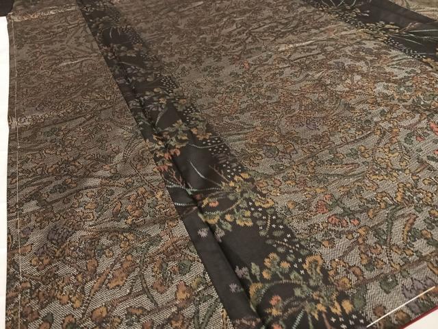平和屋着物●上質な紬 草花文 正絹 逸品 未使用 AAAY0091zg