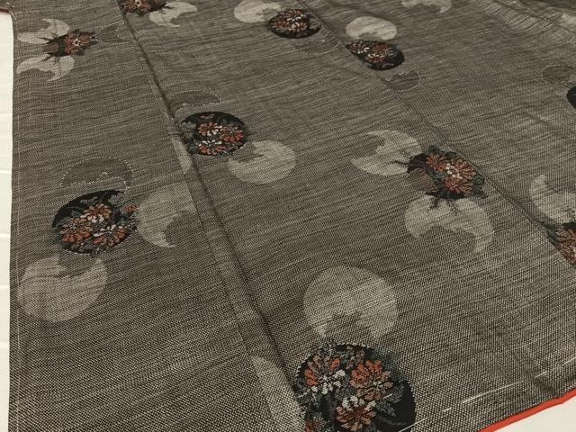 平和屋着物●本場大島紬 カタス９マルキ 草花丸文 正絹 逸品 未使用 AAAY0102zg