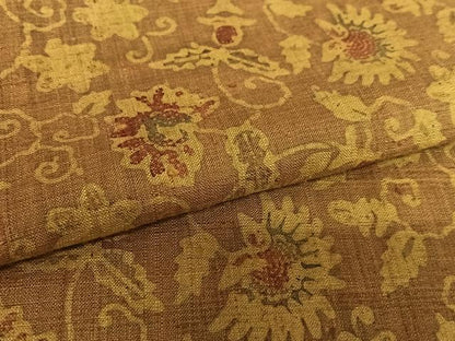 平和屋着物●上質な紬 ろうけつ染め 更紗花文 正絹 逸品 AAAY0103zg
