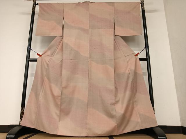平和屋着物●上質な紬 霞文 暈し染め 正絹 逸品 AAAY0126zg