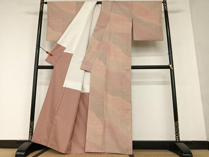 平和屋着物●上質な紬 霞文 暈し染め 正絹 逸品 AAAY0126zg