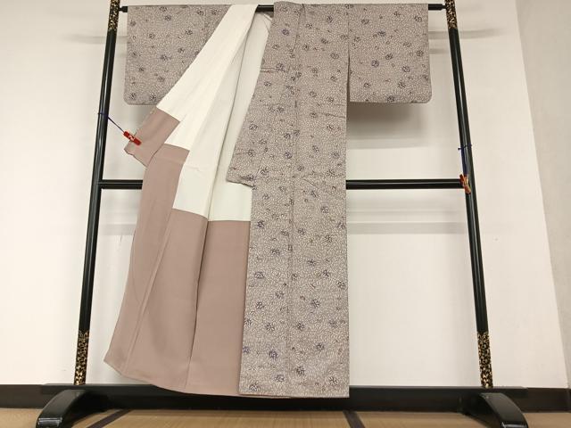 平和屋着物●染色作家 伊砂利彦 型絵染 紬 笹文 暈し染め 正絹 逸品 AAAY0131zg