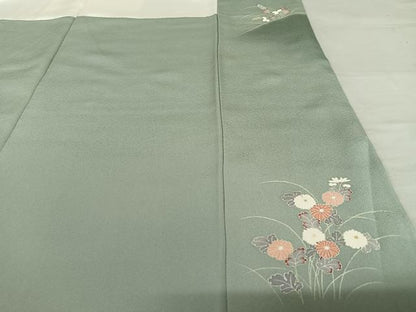 平和屋着物●訪問着 友禅 作家物 清華 童子 草花文 暈し染め 正絹 逸品 AAAY0132zg
