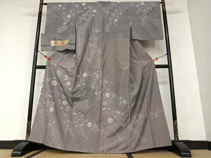 平和屋着物●本場縞大島紬　本場染大島紬　訪問着　枝梅文　金彩　武島織物謹製　証紙付き　正絹　逸品　AAAY0138zg