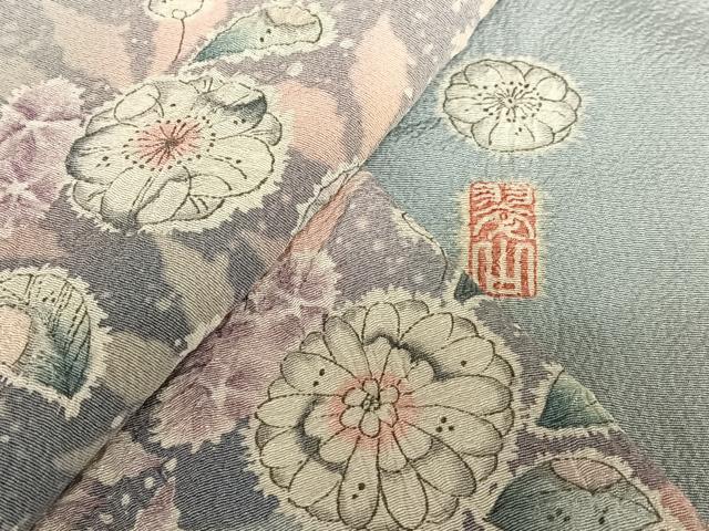 平和屋着物●越後十日町の一流染匠 桐屋・翠山工房 訪問着 辻が花 絞り 手描き 暈し染め やまと誂製 正絹 逸品 AAAY0140zg