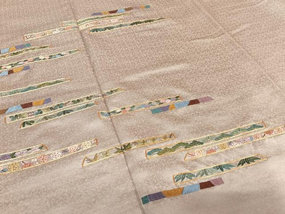 平和屋着物●京繍作家　合田峰太郎　訪問着　駒刺繍　松竹梅　正絹　逸品　AAAY0146zg