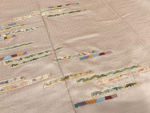 平和屋着物●京繍作家　合田峰太郎　訪問着　駒刺繍　松竹梅　正絹　逸品　AAAY0146zg