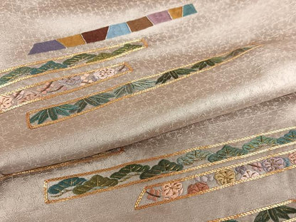平和屋着物●京繍作家　合田峰太郎　訪問着　駒刺繍　松竹梅　正絹　逸品　AAAY0146zg
