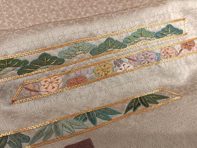 平和屋着物●京繍作家　合田峰太郎　訪問着　駒刺繍　松竹梅　正絹　逸品　AAAY0146zg