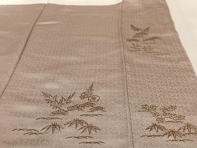 平和屋着物●京繍作家　合田峰太郎　訪問着　駒刺繍　松竹梅　正絹　逸品　AAAY0146zg