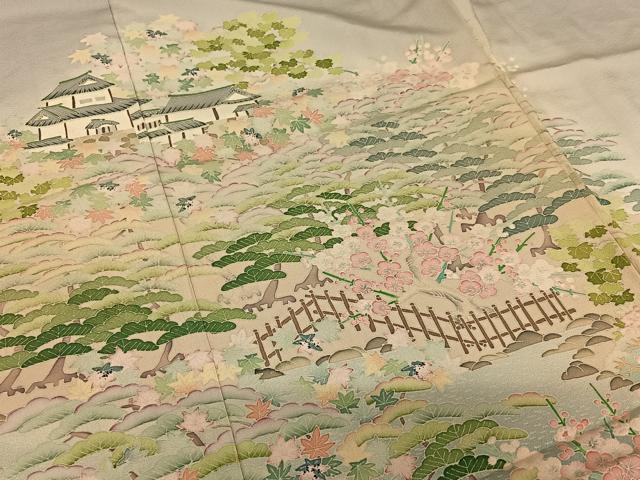 平和屋着物○本加賀友禅作家 東藤 岳 色留袖 風景草花文 暈