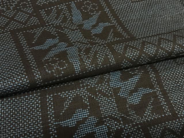 平和屋着物●本場大島紬 一元７マルキ 色紙重ね笹竹文 正絹 逸品 AAAY0167zg