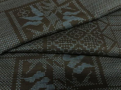 平和屋着物●本場大島紬 一元７マルキ 色紙重ね笹竹文 正絹 逸品 AAAY0167zg