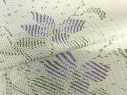 平和屋着物●本場大島紬 白大島 枝花文 ロング丈 正絹 逸品 AAAY0181zg