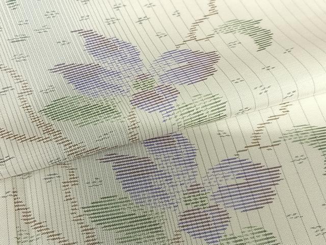 平和屋着物●本場大島紬 白大島 枝花文 ロング丈 正絹 逸品 AAAY0181zg