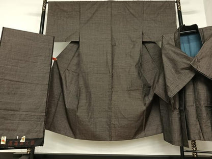平和屋着物●男性　本場大島紬　アンサンブル　100亀甲　総詰め　証紙付き　正絹　逸品　AAAY0185zg
