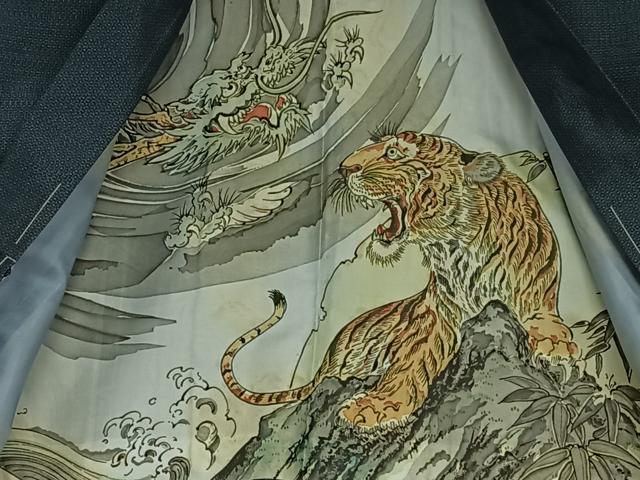 平和屋着物●男性 大島紬 アンサンブル 亀甲絣 正絹 逸品 AAAY0186zg