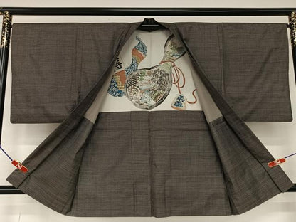 平和屋着物●男性 本場大島紬 アンサンブル 120亀甲 総詰め 正絹 逸品 AAAY0187zg