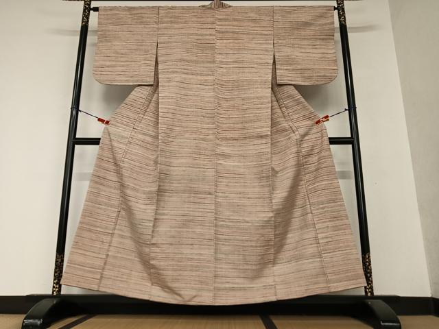 平和屋着物●上質な紬 縞 正絹 逸品 AAAY0192zg