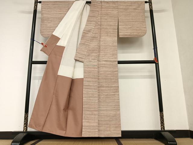 平和屋着物●上質な紬 縞 正絹 逸品 AAAY0192zg