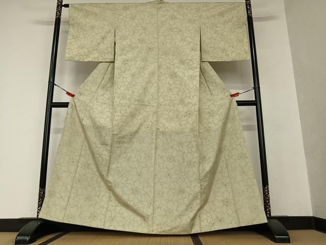 平和屋着物●上質な小紋　花尽くし　小田急百貨店扱い　正絹　逸品　AAAY0193zg