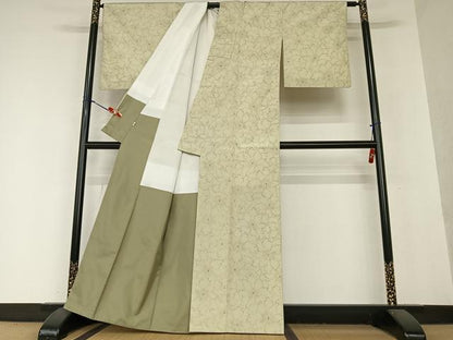 平和屋着物●上質な小紋　花尽くし　小田急百貨店扱い　正絹　逸品　AAAY0193zg