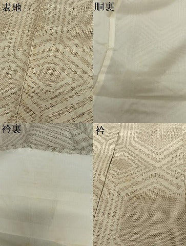 平和屋着物●本場大島紬 白大島 150亀甲 亀甲文 正絹 逸品 AAAY0196zg