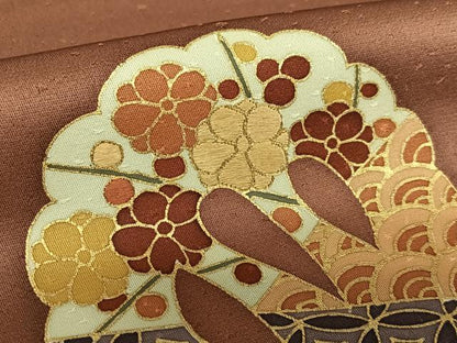 平和屋着物●訪問着　刺繍　草花文　金彩　正絹　逸品　AAAY0200zg