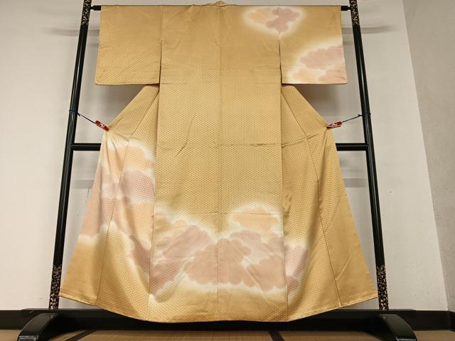 平和屋着物●訪問着 雲重ね文 暈し染め 正絹 逸品 AAAY0205zg