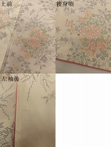 平和屋着物●お召 草花文 正絹 逸品 未使用 AAAY0210zg