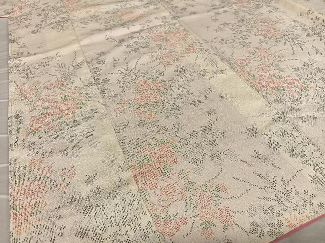 平和屋着物●お召 草花文 正絹 逸品 未使用 AAAY0210zg