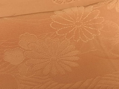 平和屋着物●上質な色無地 エ霞花地紋 曙色 正絹 逸品 未使用 AAAY0214zg