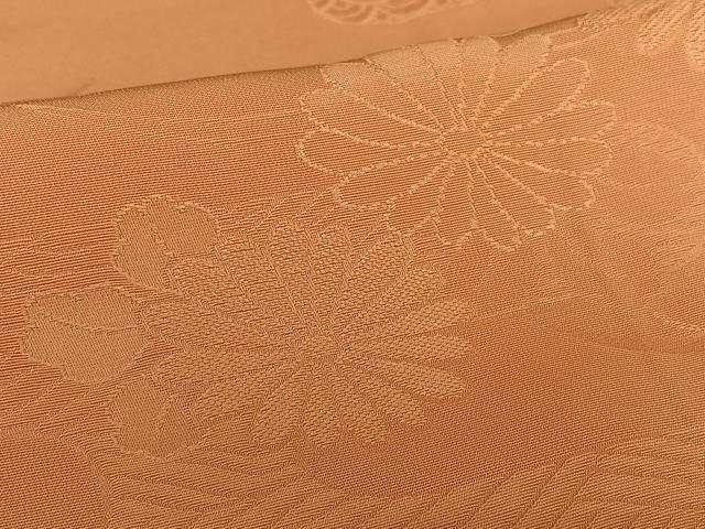 平和屋着物●上質な色無地 エ霞花地紋 曙色 正絹 逸品 未使用 AAAY0214zg