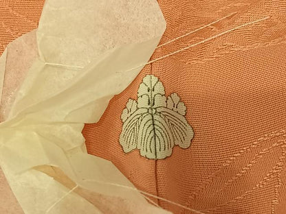 平和屋着物●上質な色無地 エ霞花地紋 曙色 正絹 逸品 未使用 AAAY0214zg