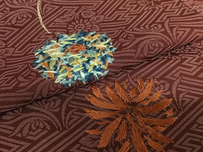 平和屋着物●訪問着 手刺繍 草花文 正絹 逸品 AAAY0224zg