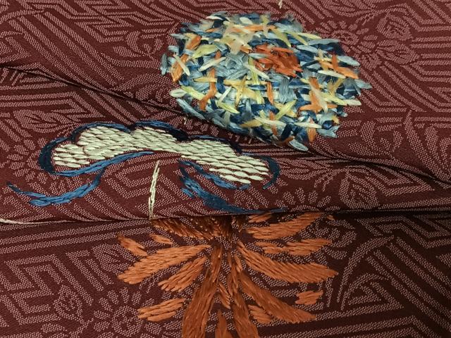 平和屋着物●訪問着 手刺繍 草花文 正絹 逸品 AAAY0224zg