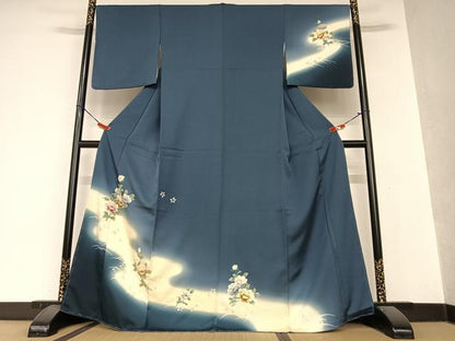 平和屋着物●訪問着 枝花文 暈し染め 正絹 逸品 AAAY0228zg