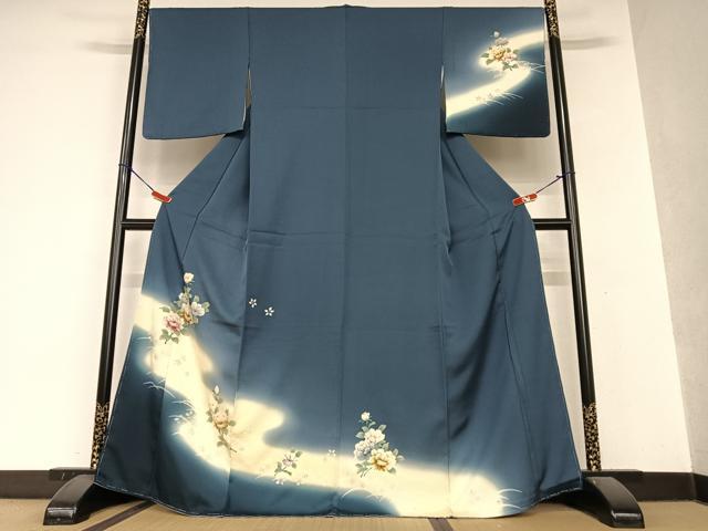 平和屋着物●訪問着 枝花文 暈し染め 正絹 逸品 AAAY0228zg