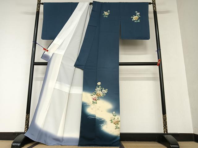 平和屋着物●訪問着 枝花文 暈し染め 正絹 逸品 AAAY0228zg