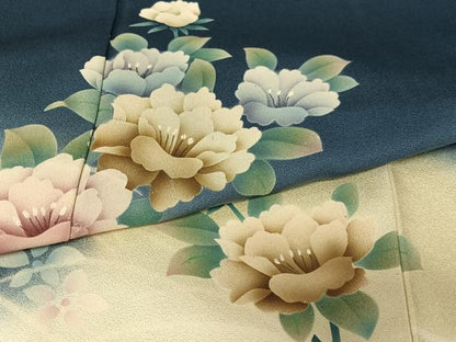 平和屋着物●訪問着 枝花文 暈し染め 正絹 逸品 AAAY0228zg
