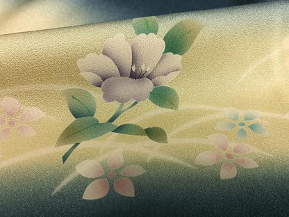 平和屋着物●訪問着 枝花文 暈し染め 正絹 逸品 AAAY0228zg