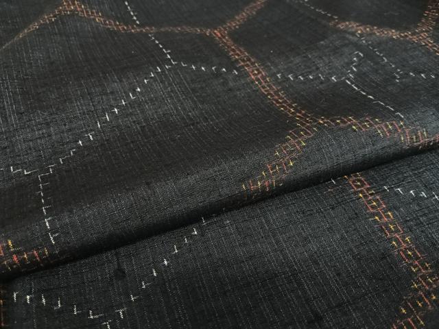 平和屋着物●上質な紬 亀甲文 正絹 逸品 AAAY0236zg